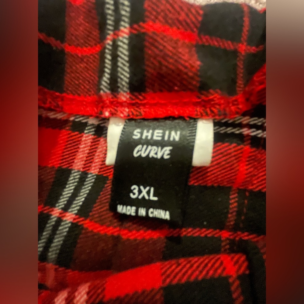 SHEIN Curve Red/Black/White Plaid Skater Skirt with Belt Buckles 3XL - Picture 6 of 6